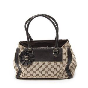 Gucci Trophy Todark Brown Beige GG Canvas Shoulder Bag